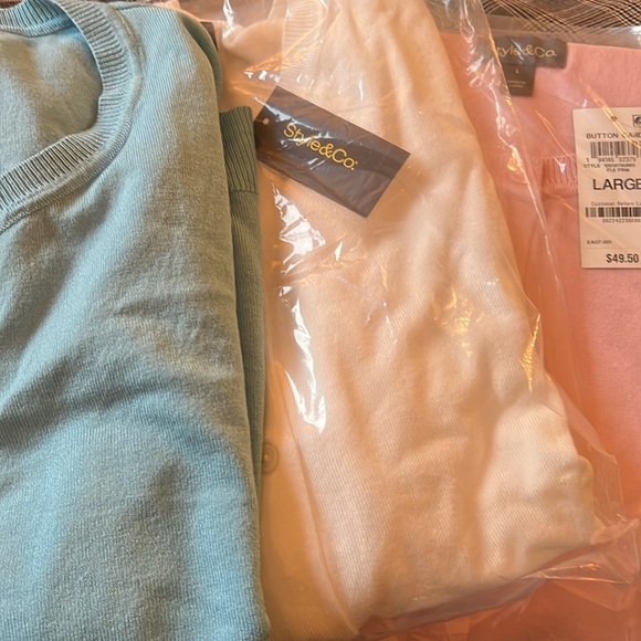 Style & Co Women’s PALE PINK Cardigan Crewneck NEW with Tags in Size Large - Picture 7 of 14